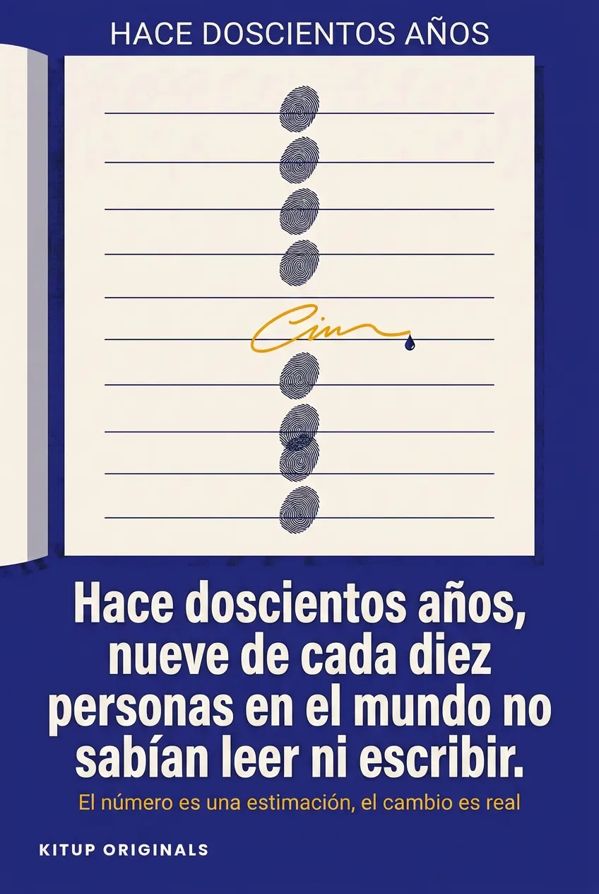 Hace doscientos años, nueve de cada diez personas en el mundo no sabían leer ni escribir.
