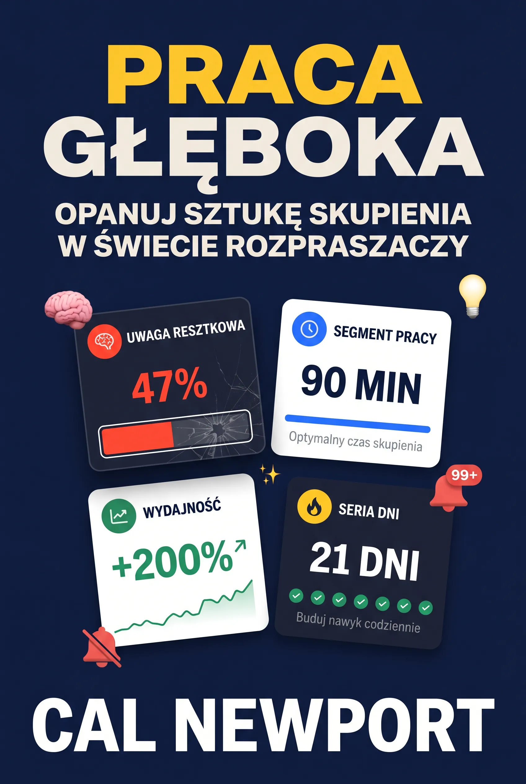 Praca głęboka: Zasady osiągania sukcesu przez skupienie w świecie pełnym rozpraszaczy