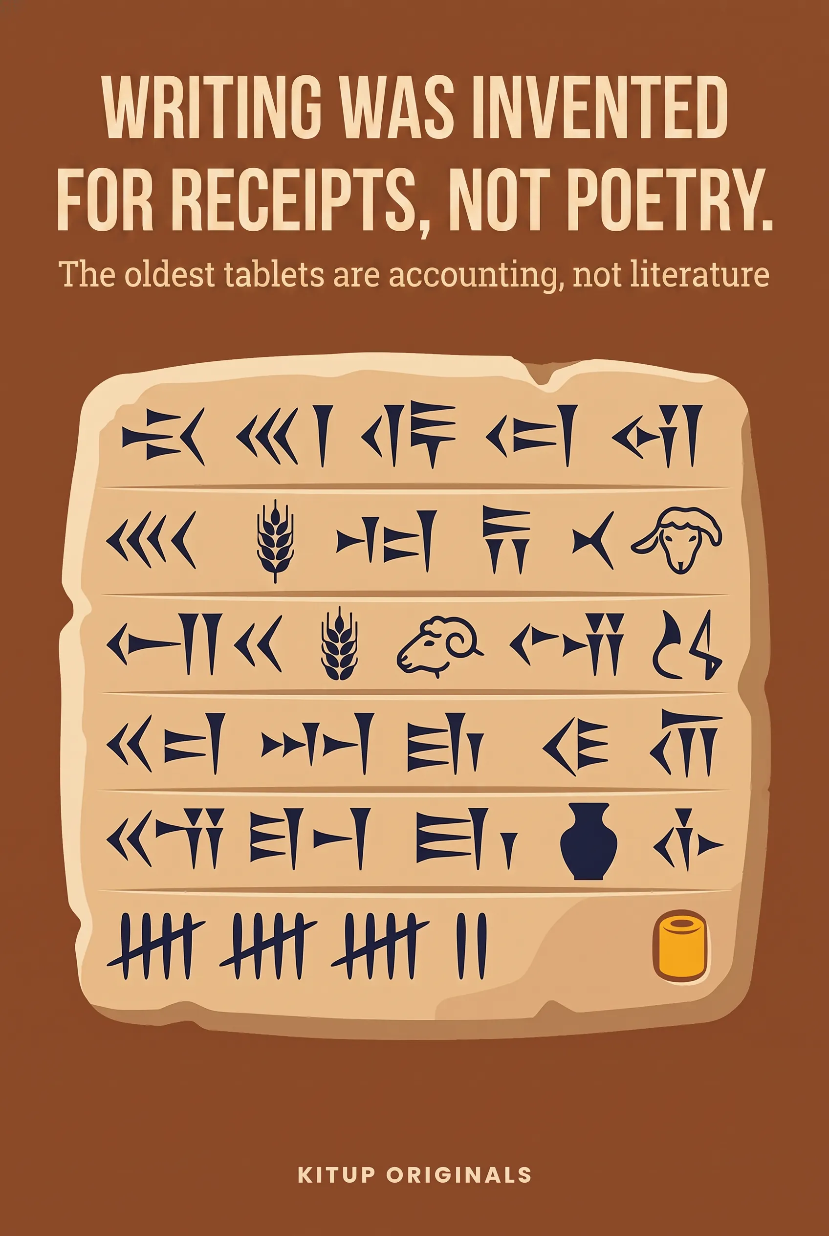 Writing Was Invented for Receipts, Not Poetry.