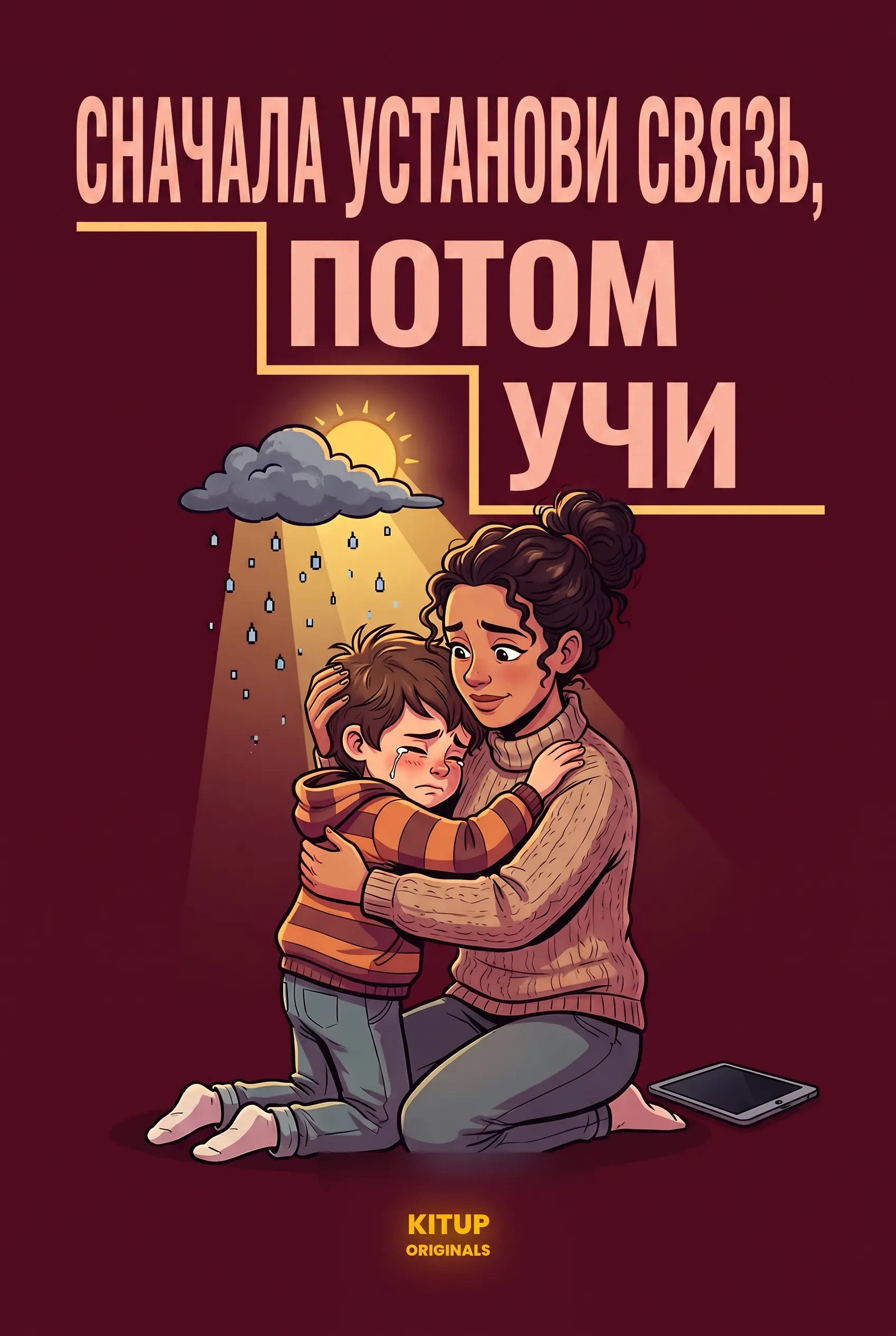 Сначала установи связь, потом учи