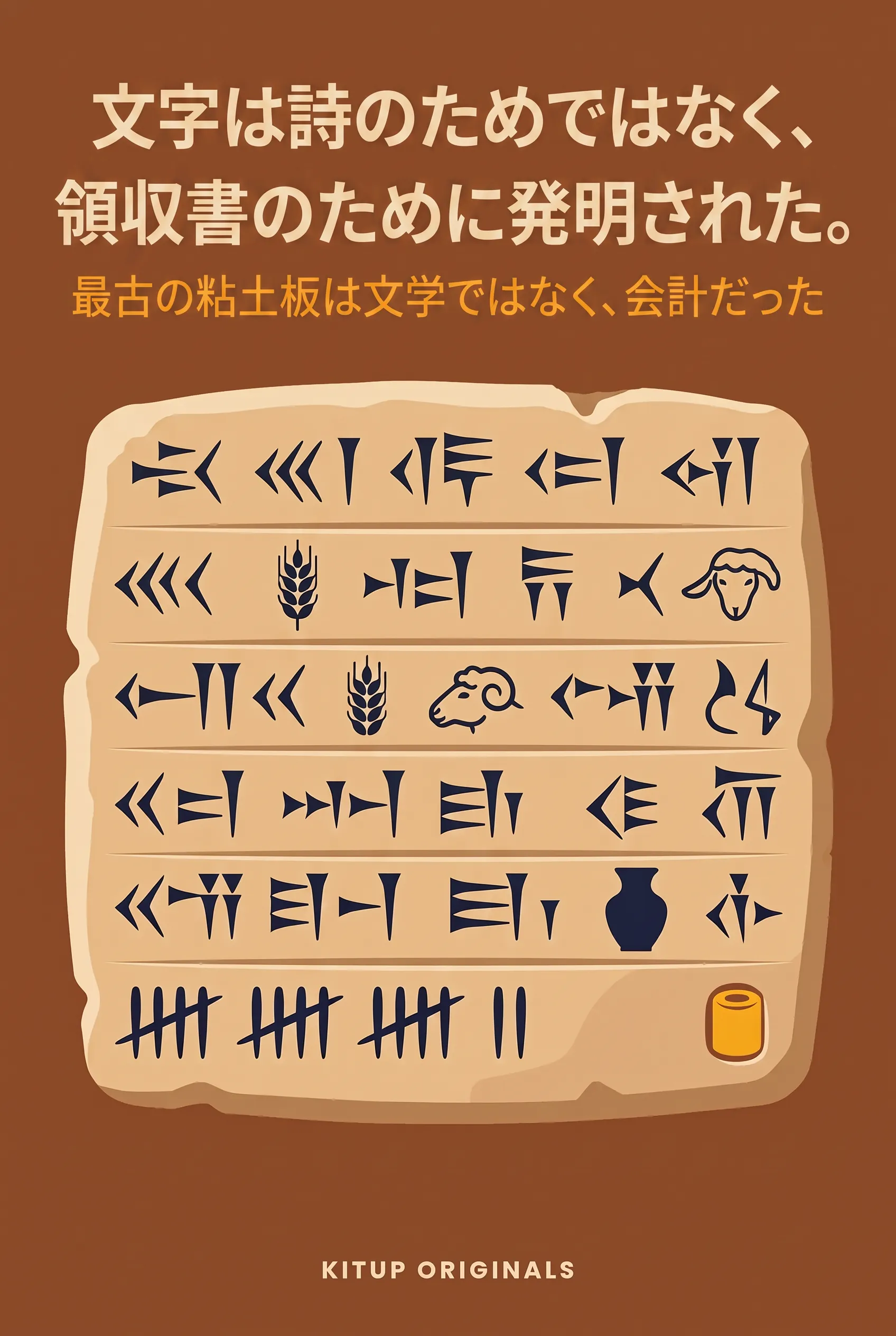 文字は詩のためではなく、領収書のために発明された。