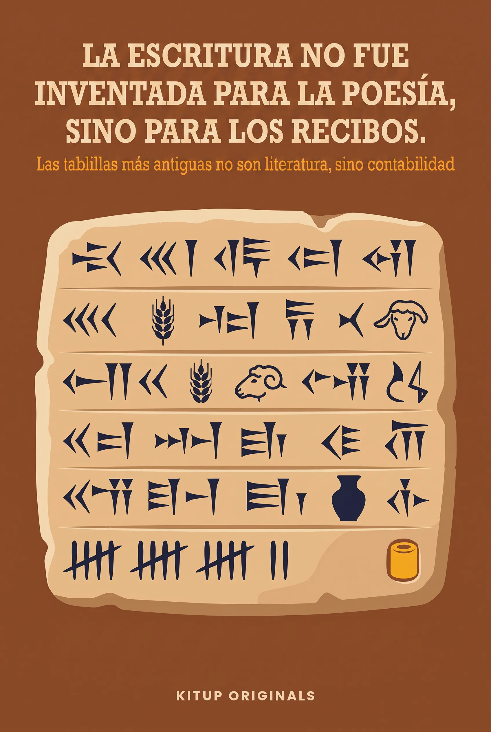 La escritura no fue inventada para la poesía, sino para los recibos.