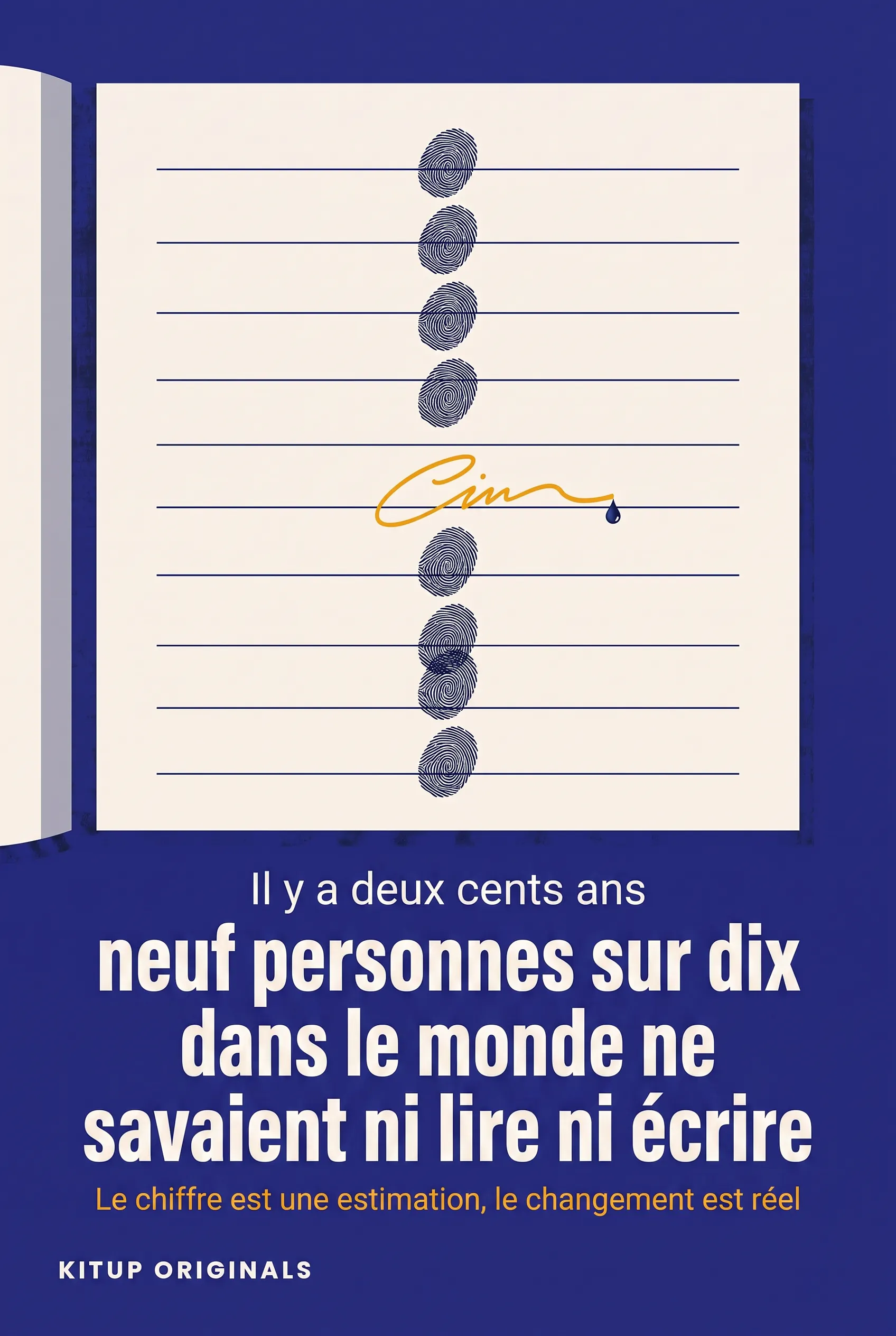 Il y a deux cents ans, neuf personnes sur dix dans le monde ne savaient ni lire ni écrire.