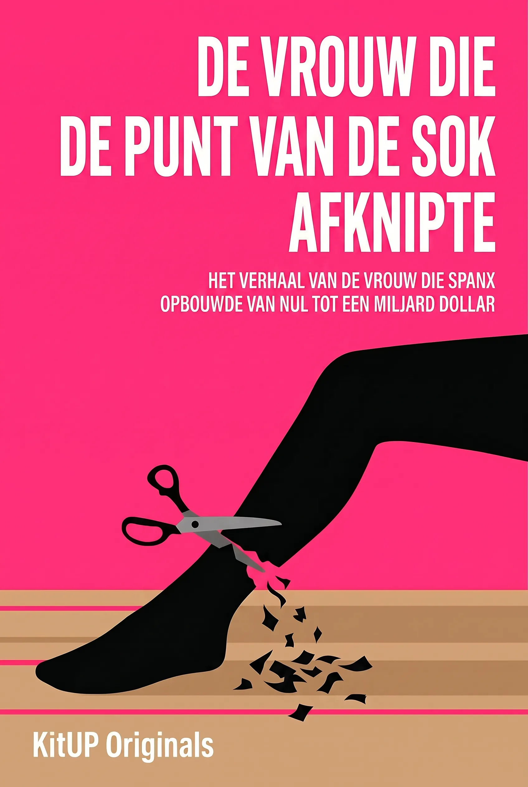 De vrouw die de punt van de sok afknipte